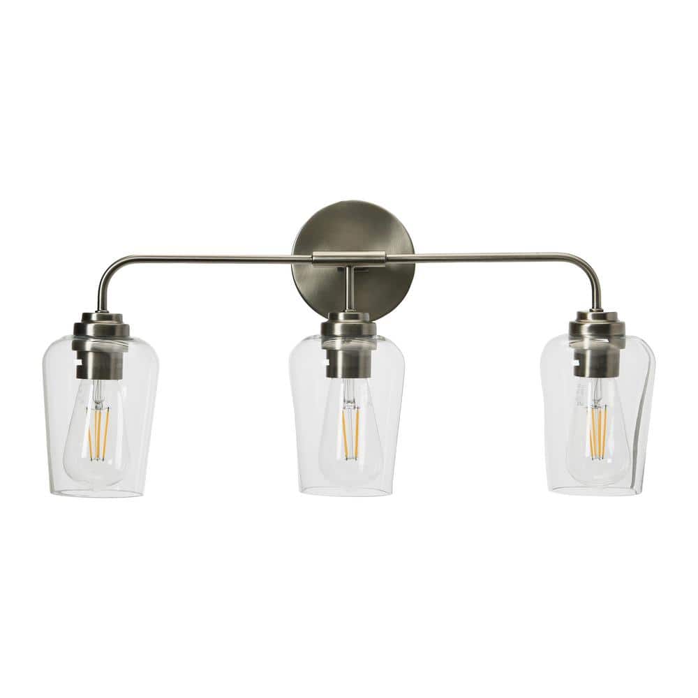 Robert Stevenson Lighting Holden - Metal and Glass 3-Light Vanity Light  Antique Nickel