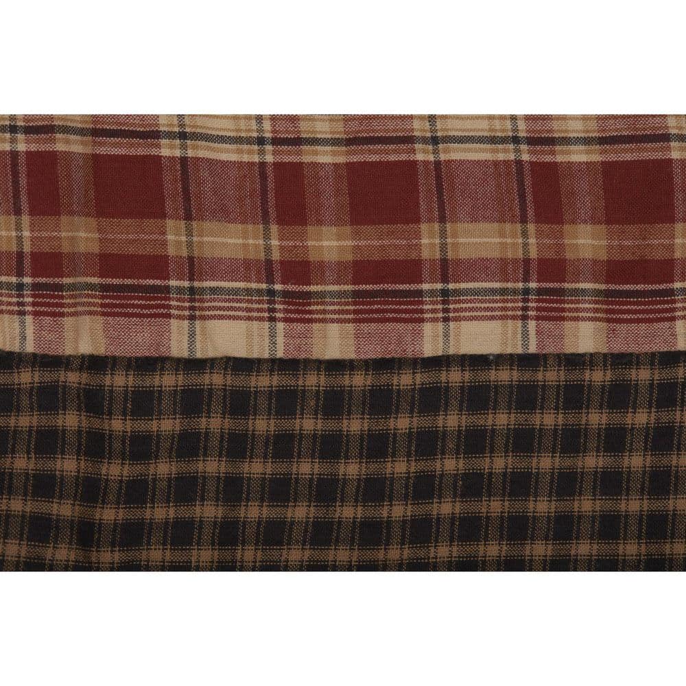 Beckham Rustic Plaid Cotton King Sham in Red, Black, and Tan