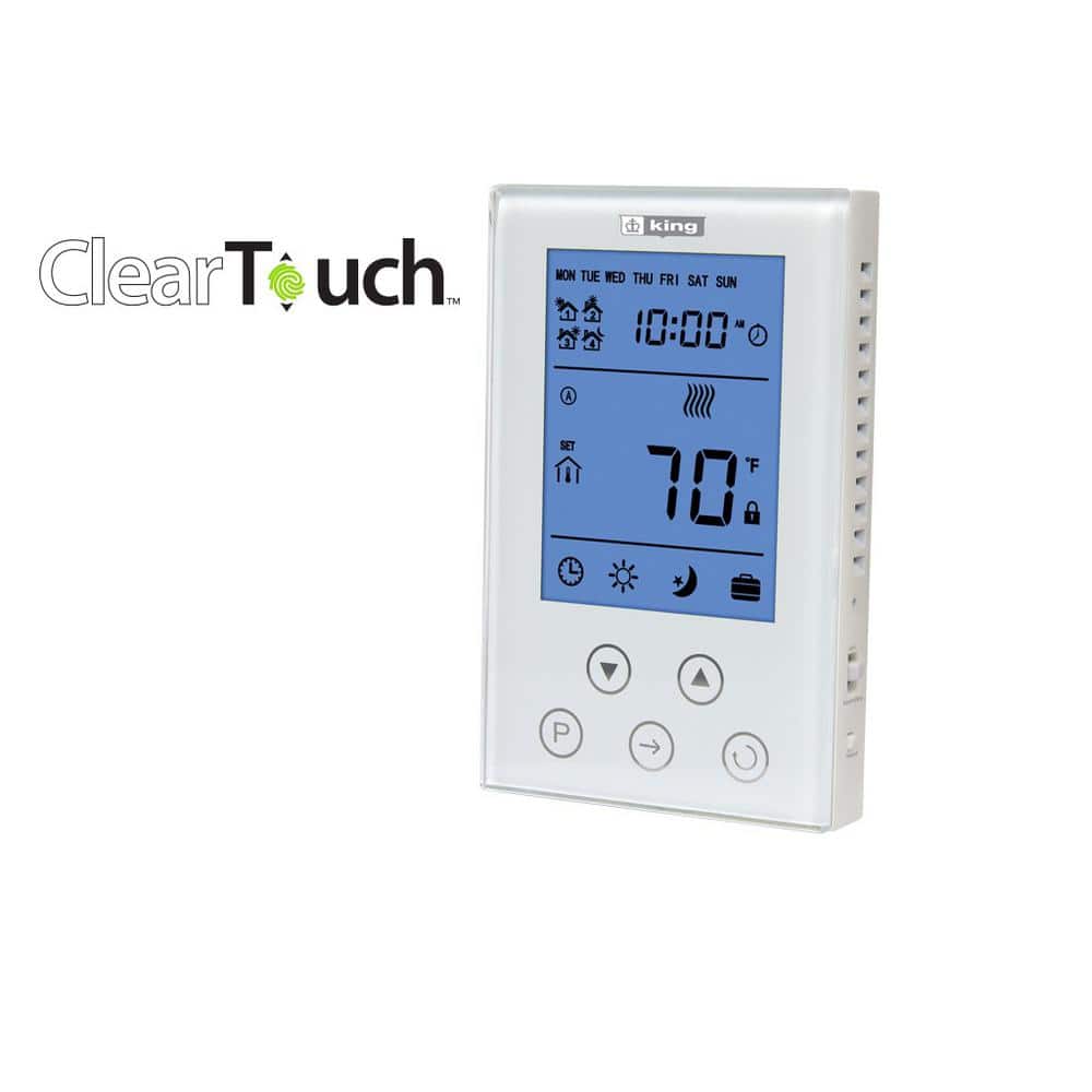 White Digital Programmable Thermostat with Touch Screen
