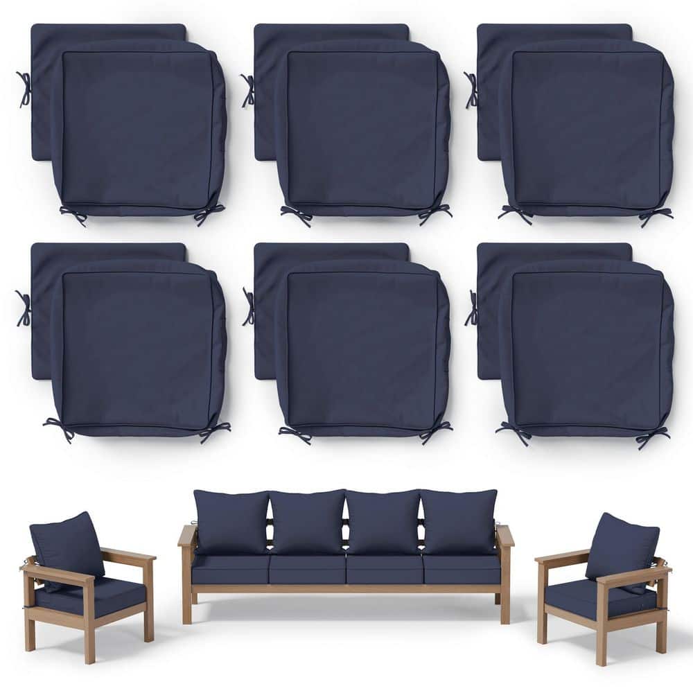 24 in. x 24 in. Slipcover Replacement Outdoor Waterproof Seat&Back Cover Set for Chair and Sofa Navy (6-Pack) price history on PriceWatchPro