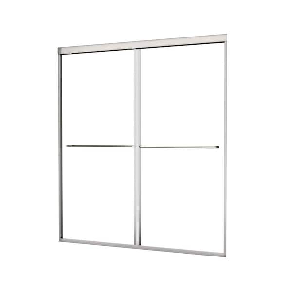 ANGELES HOME 50-54 in. W x 70 in. H Bypass Double Sliding Framed Shower Door with SGCC 1/4 in. Clear Tempered Glass, Chrome