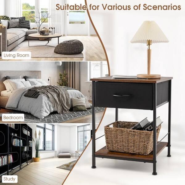 Costway set of on sale 2 nightstands