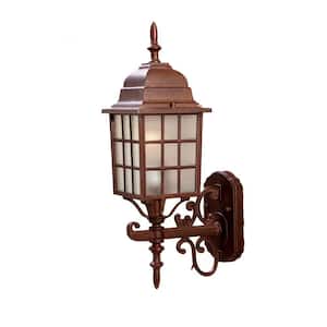 Nautica Collection 1-Light Burled Walnut Outdoor Wall Lantern Sconce