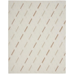 Casual Ivory Beige 8 ft. x 10 ft. Abstract Contemporary Area Rug