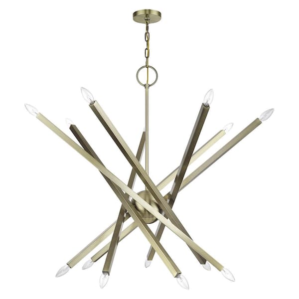 Monaco 14-Light Antique Brass Chandelier