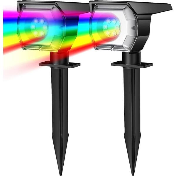 Unbranded Solar Color Changing Lights Outdoor Auto On/Off, Solar Lights Outdoor Waterproof with 7 Lighting Modes, 2 Pack