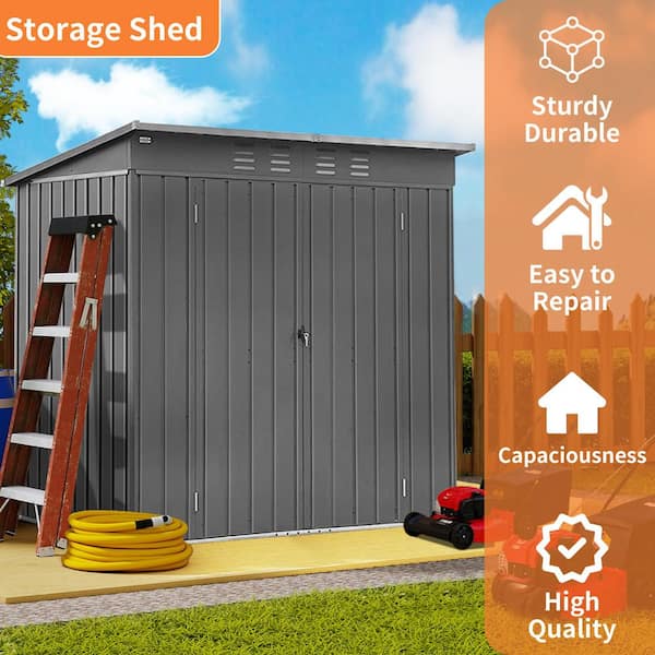 ToolCat 5 ft. W x 3 ft. D Outdoor Metal Tool Storage Shed with