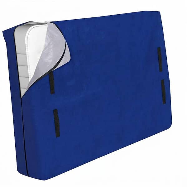 Blue Mattress Bag with 8 Handles for Moving and Storage, Extra-Thick, Water-Resistant, Zipper Closure, 1 Piece