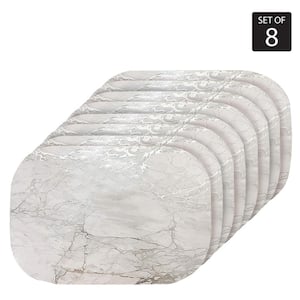 Marble Cork 12 in. x 18'' In. Grays and Silver Cork Oval Placemats Set of 8