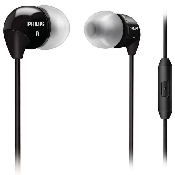 Philips In-Ear Headphones with Dynamic Bass and Integrated Mic - Black-DISCONTINUED