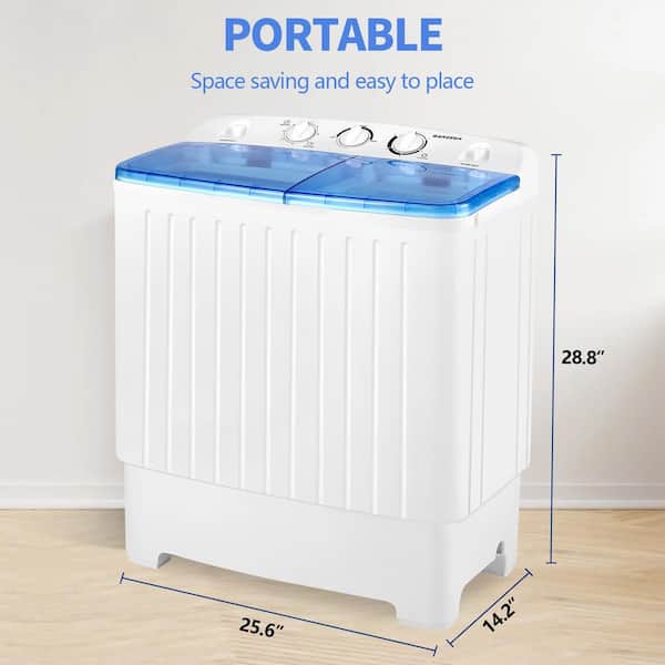 BANGSON Portable Washing Machine, Mini Twin Tub Washer and Dryer Combo with  17.6 lbs Large Capacity, Portable Washer for Apartment, Dorm, RV, Camping
