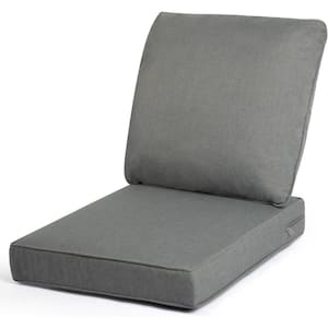 24 x 24 Outdoor Sunbrella Seat Cushion, Waterproof and Fade Resistant Chair Cushions with Removable Cover in Deep Grey