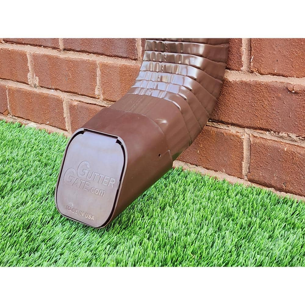 Guttergate Type A In X In Brown Plastic Downspout Extension Gg X A Brown The Home Depot