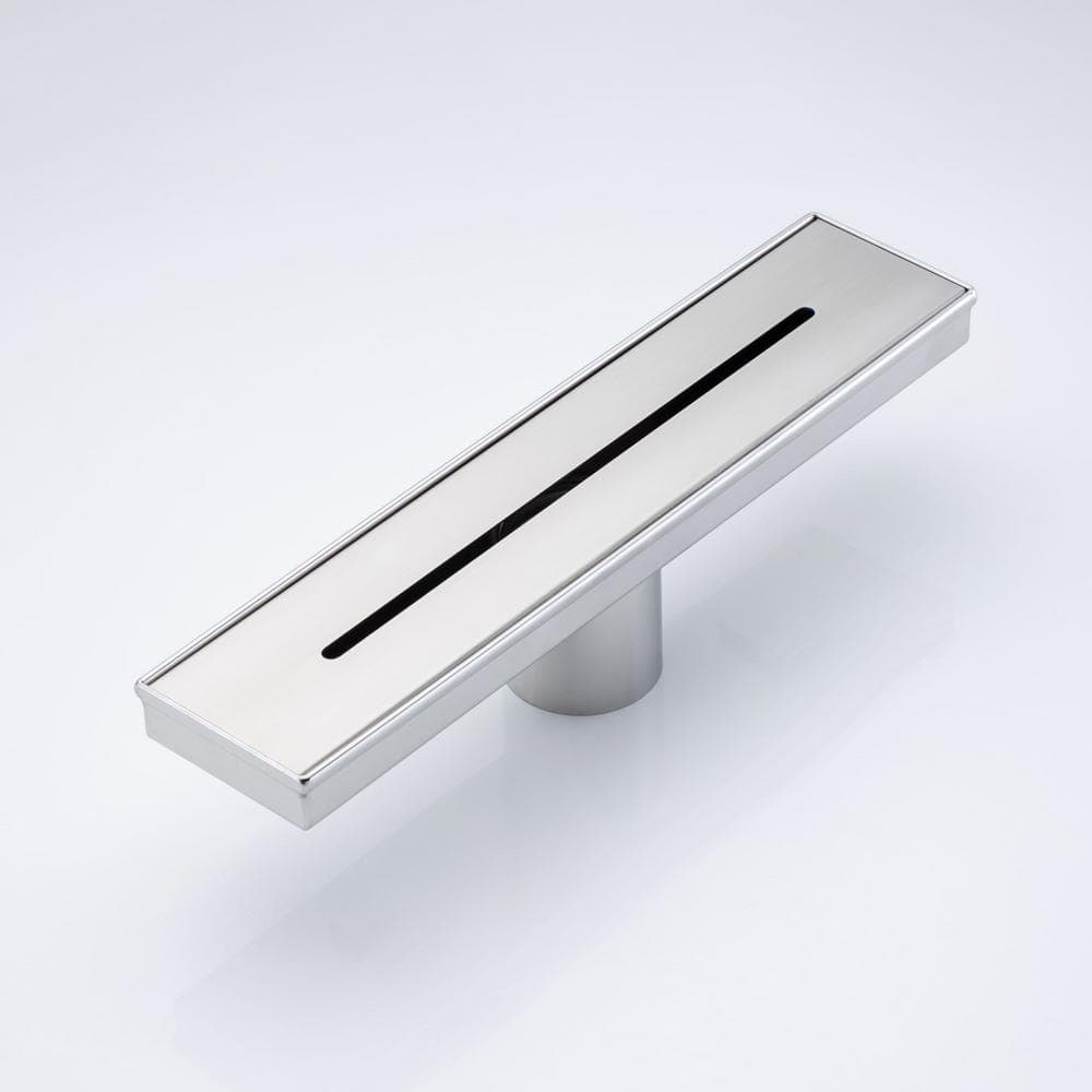 Flynama 12 in. Stainless Steel Linear Grid Shower Drain in Brushed Nickel PZZRX7006BN2 The
