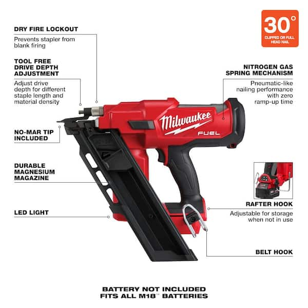 Milwaukee framing nailer nail size new arrivals