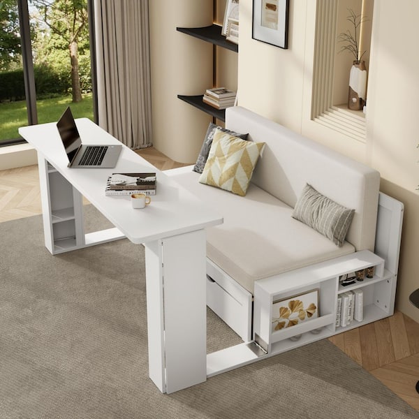 Harper & Bright Designs White Full Size Daybed Convertible