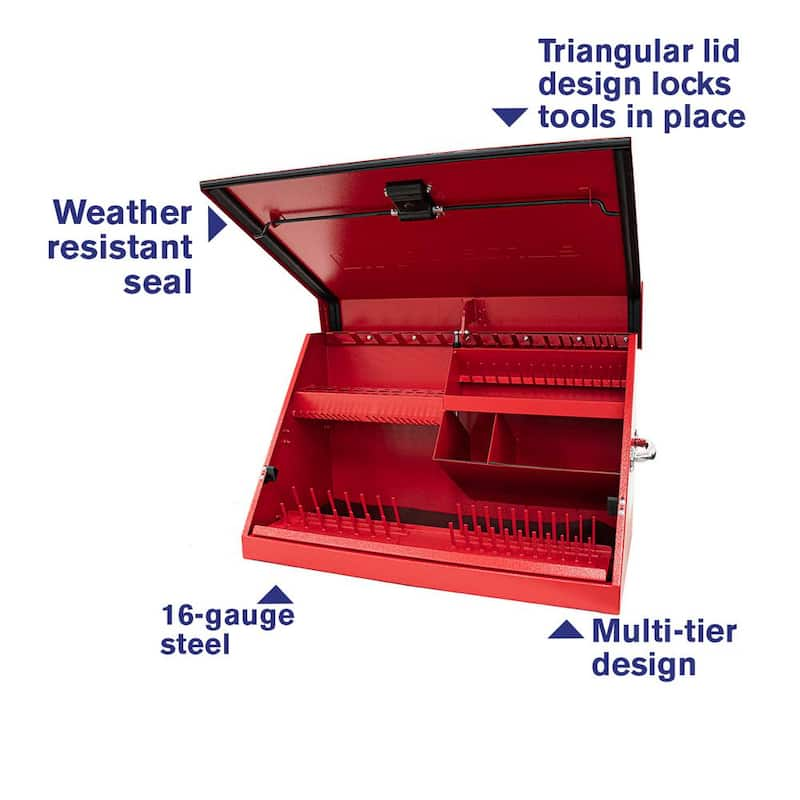 31 in. W x 16 in. D Portable Red Triangle Top Tool Chest for Sockets, Wrenches and Screwdrivers