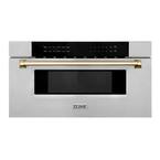 30" Autograph Edition 1.2 cu. ft. 1000-Watt Built-In Microwave Drawer in Stainless Steel and Gold Handle