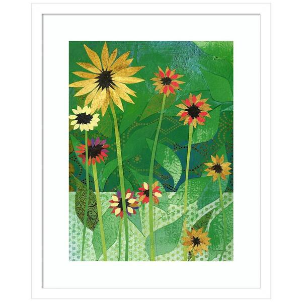 Amanti Art "Sunflowers" by Jenny Mcgee 1-Piece Wood Framed Giclee Nature Art Print 21 in. x 17 in.