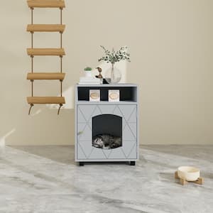 Pet House Hidden Cat Home Side Table Suitable for Bedroom Living Room Study and Other Spaces in Gray