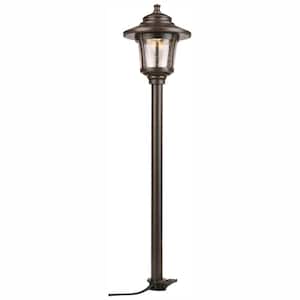 10-Watt Equivalent Low Voltage Oil-Rubbed Bronze Integrated LED Outdoor Landscape Path Light with Seeded Glass