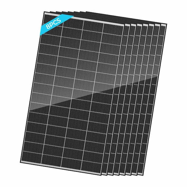 8Pcs 320-Watt Monocrystalline Solar Panel for RV Boat Shed Farm Home House Rooftop Residential Commercial House