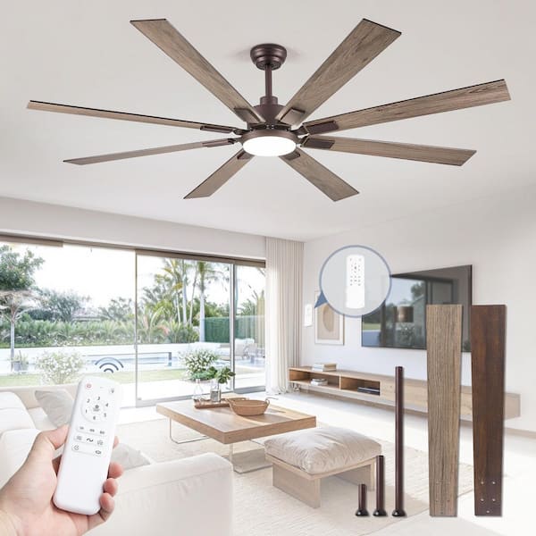 72 in. Indoor/Outdoor Bronze DC Motor Ceiling Fan with Dual-Finish Blades and Adjustable White LED and Remote Included