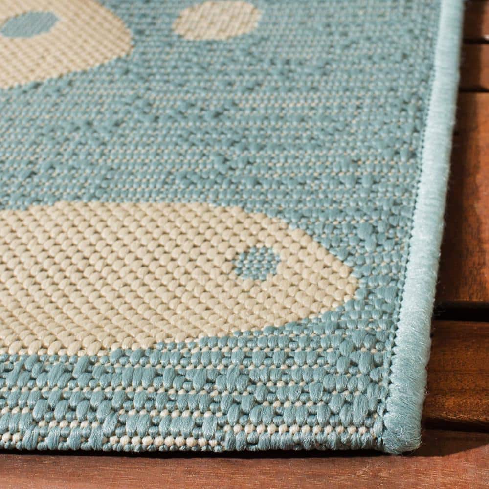 Aqua Bliss Round Synthetic Indoor/Outdoor Area Rug, 2'7" x 5'