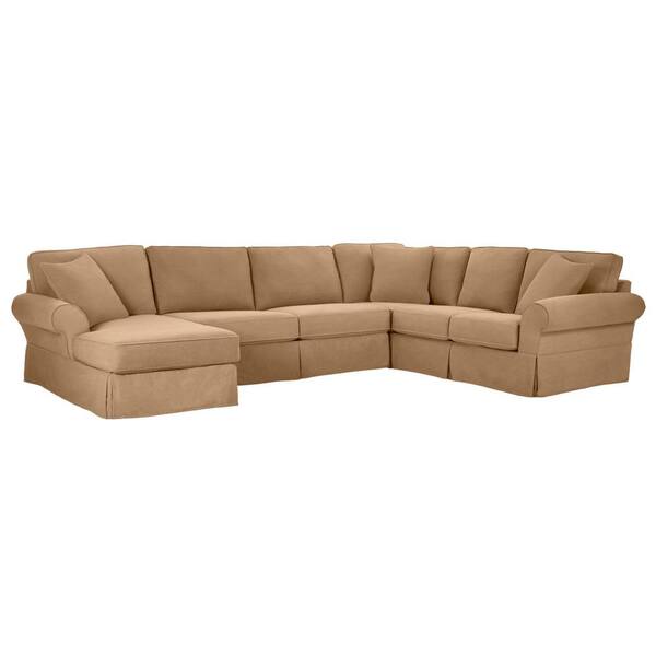 Home Decorators Collection Hillbrook, Camel Fabric Sectional Sofa
