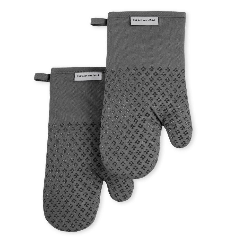 KitchenAid Asteroid Silicone Grip Charcoal Grey Oven Mitt Set (2