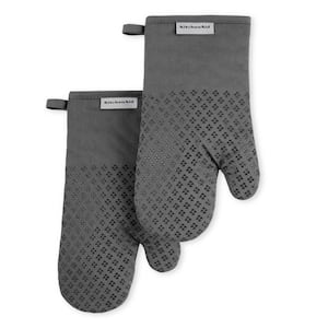 Asteroid Silicone Grip Charcoal Grey Oven Mitt Set (2-Pack)