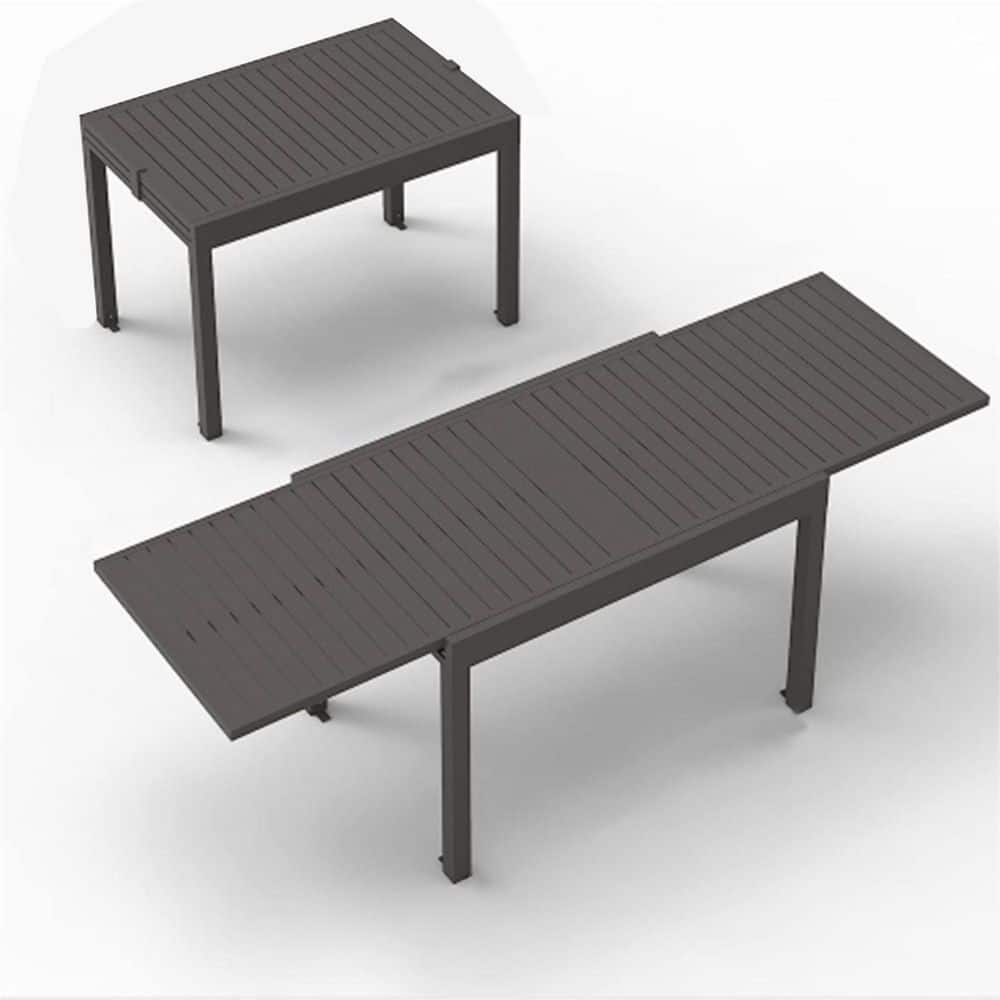 Avex Dark Brown Rectangular Aluminum 30 in. H Extendable Outdoor Dining Table price history on PriceWatchPro