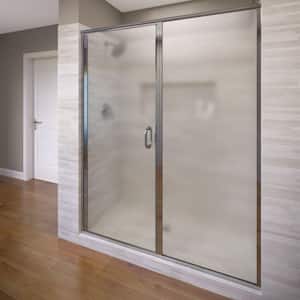 Deluxe 46 in. x 68-5/8 in. Framed Pivot Shower Door in Chrome with AquaGlideXP Clear Glass