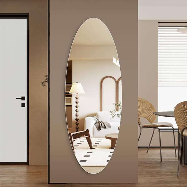 Oval Full Length Mirror, 65 in. x 24 in. Wall Mirror Ultra-Clear Explosion-Proof Dressing Mirror for Cloakroom/Bedroom