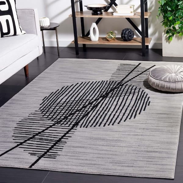 Odyssey 4 ft. x 6 ft. Gray/Black Abstract Geometric Area Rug