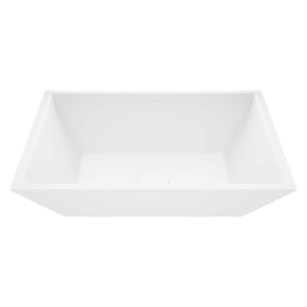 Elegant White Acrylic 18" Rectangular Vessel Bathroom Sink