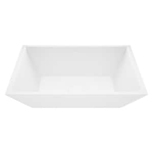 Vinca Modern White Matte Stone 18 in. L x 14 in. W x 5 in. H Rectangular Vessel Bathroom Sink