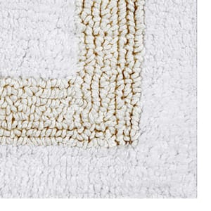 Hotel 20 in. x 60 in. White and Ivory 100% Cotton Runner Bath Rug