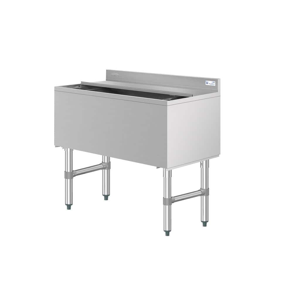 36" Stainless Steel Commercial Underbar Ice Bin with Sliding Lid