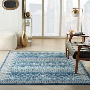 Passion Navy Blue 4 ft. x 6 ft. Persian Modern Transitional Area Rug