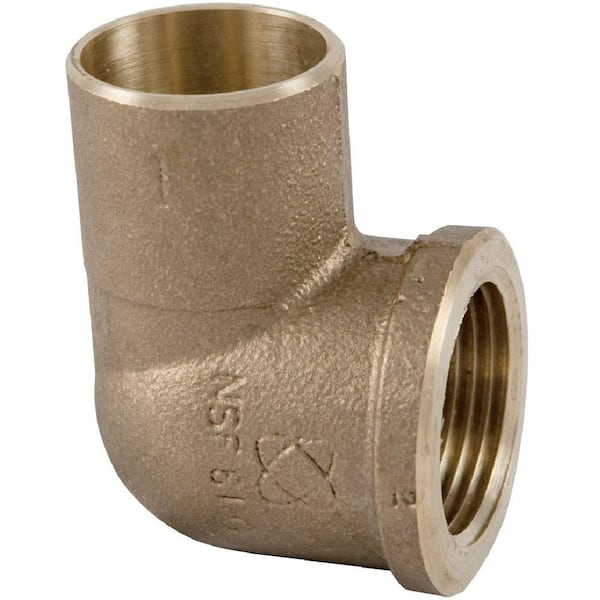 Everbilt 1/2 in. Forged Bronze Lead-Free Pressure 90-Degree Cup x FIP Elbow Fitting
