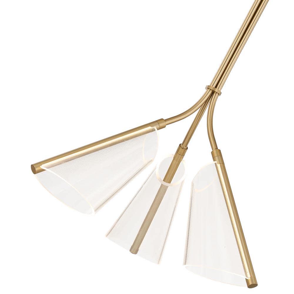 Mulberry Brushed Gold and Clear Acrylic LED Pendant