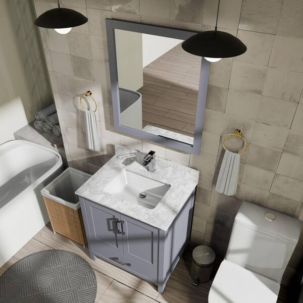 Lexora Jacques 30 in. W x 22 in. D Dark Grey Bath Vanity without