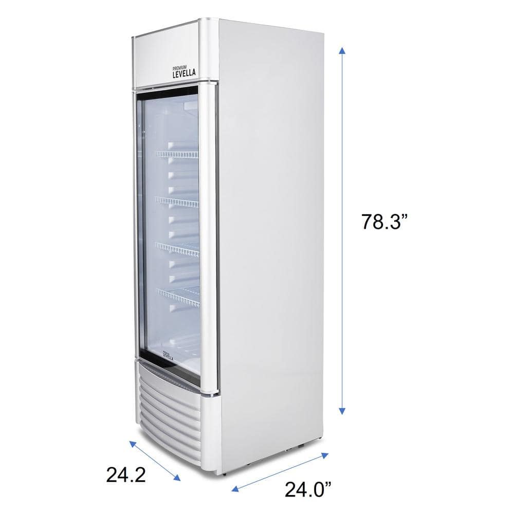 Premium Levella 12.5 Cu Ft Glass Door Beverage Refrigerator in Silver