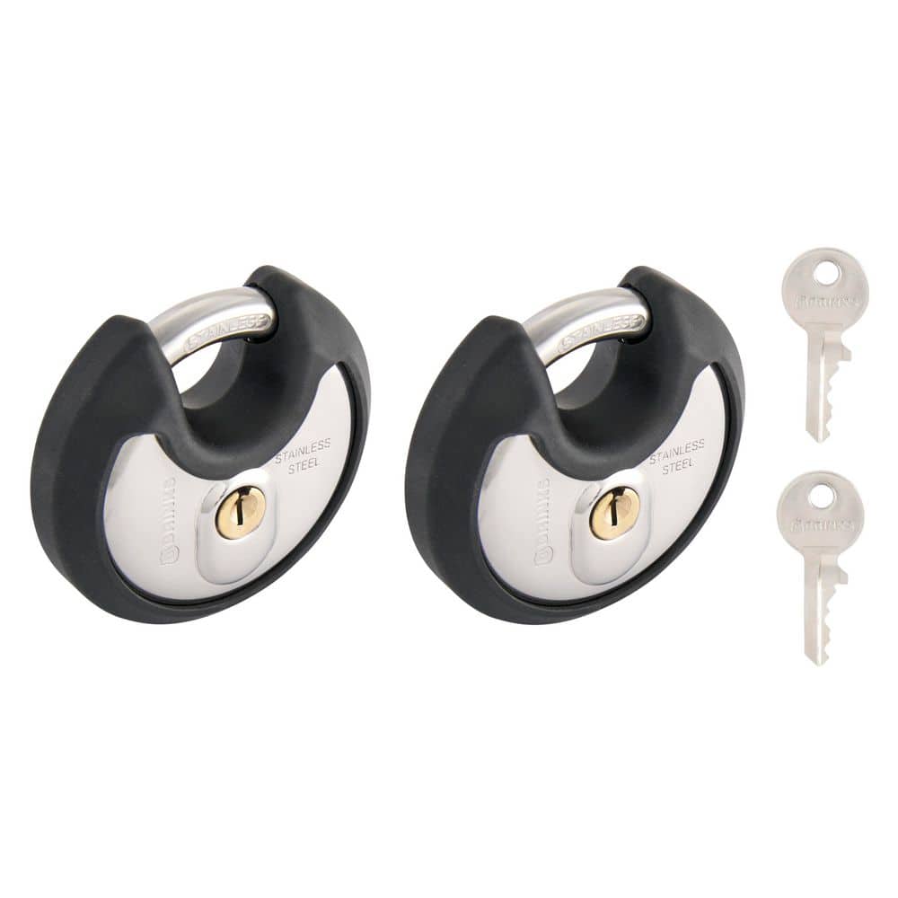 Brinks 70mm Commercial Stainless Steel Discus Padlock (2-Pack) 673