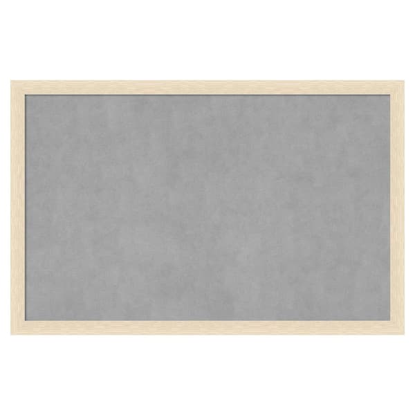 Amanti Art Woodgrain Stripe Blonde 34 in. x 22 in Framed Magnetic Board