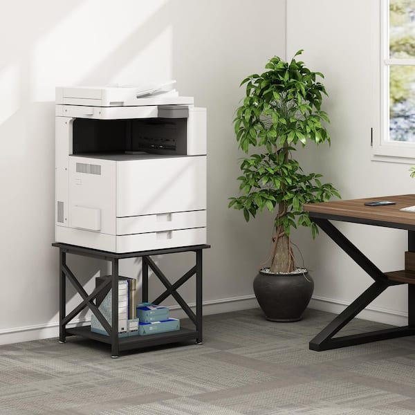 Ahfiwaso 2 Tier Large Square Printer Stand Table 23.6 x 23.6