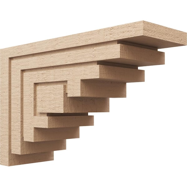 Ekena Millwork Classic Series 3 10 in. x 30 in. x 20 in. Landon Rough Cedar Woodgrain Timberthane Polyurethane Corbel in Primed Tan