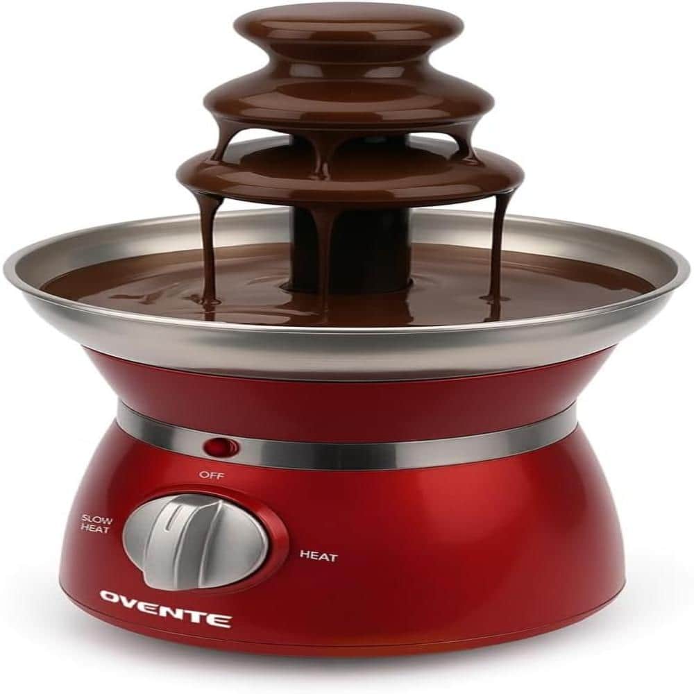 3 Tier Chocolate Fondue Fountain Stainless Steel Electric Mini Warmer for Parties Cheese Liqueurs Fruits Candy Red price history on PriceWatchPro