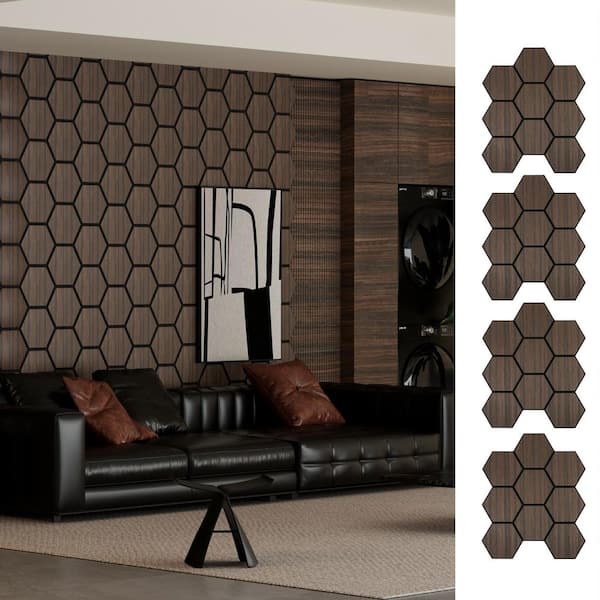 Owndeign 0.7 in. x 2 ft. x 2.5 ft. Smoked Wood Acoustic Panels